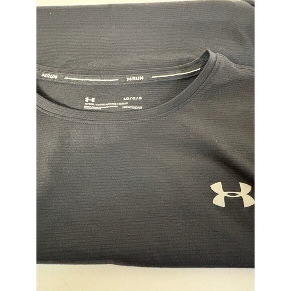 Under Armour Athletic T Shirt Women’s‎ Large Black HeatGear Run Open Back Top - Picture 2 of 6